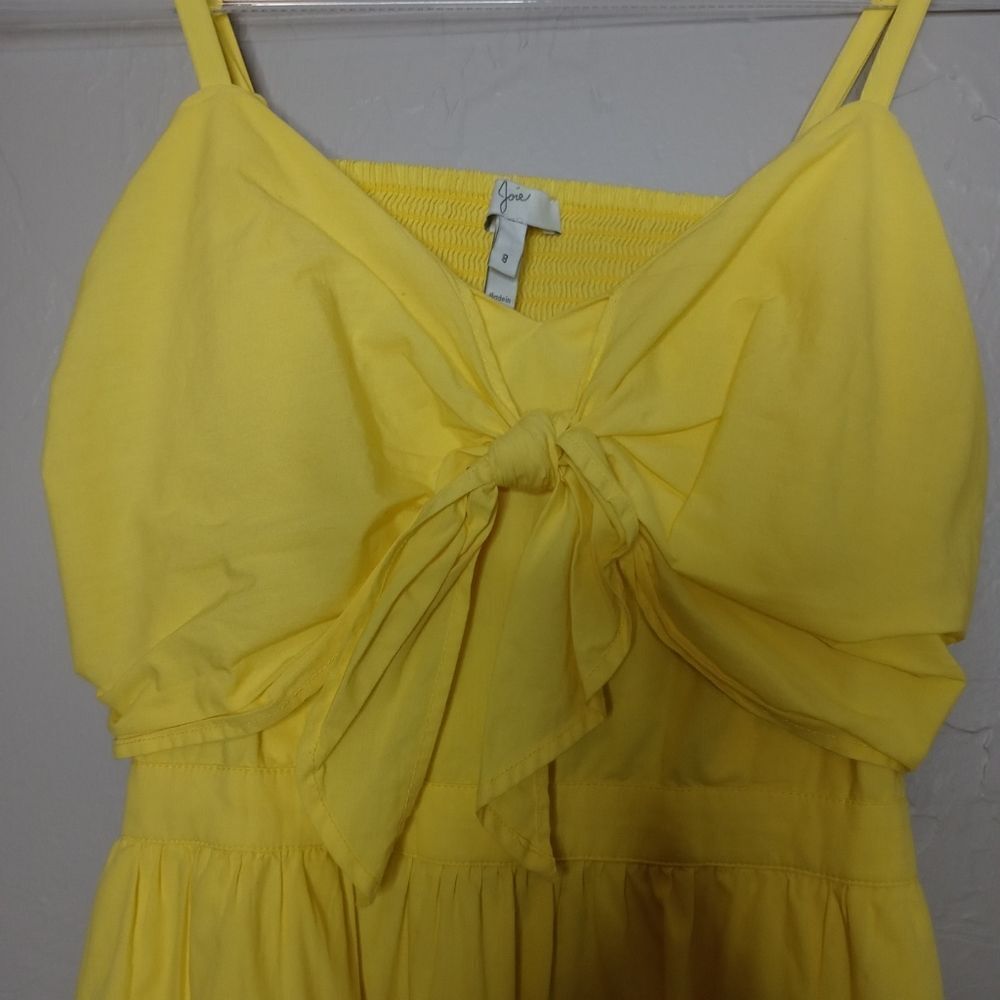Joie Clorinda Tie Front Cut Out Yellow Dress - Picture 7 of 12